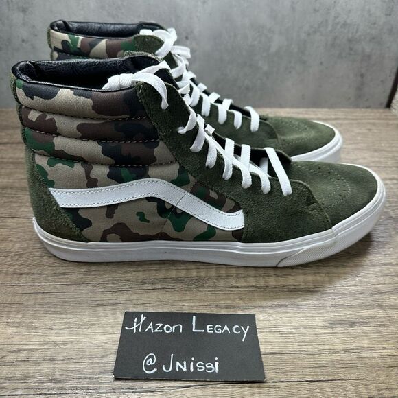 VANS~Men’s~Green Camo 508731  Hi-Top Skateboarding Sneakers~Size 13 - Picture 2 of 8